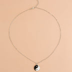 Fortune Jewel 2Pcs Yin Yang Harmony Balance Necklace Pendant Fortune Jewel