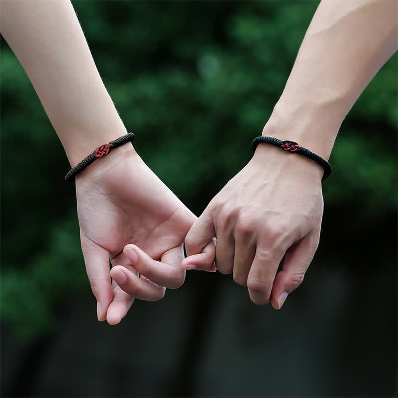 Fortune Jewel 2Pcs Tibetan Luck Chinese Knot Protection String Bracelet