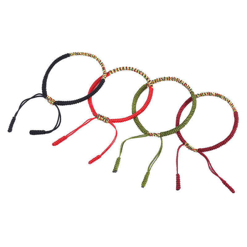 Fortune Jewel Tibetan Handmade Multicolor King Kong Knot Luck Strength Braided Bracelet