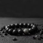 Fortune Jewel Lava Rock Fish Scales Bead Healing Bracelet