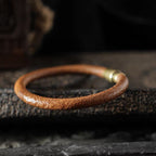 Fortune Jewel Retro Leather Luck Healing Copper Magnetic Buckle Bracelet