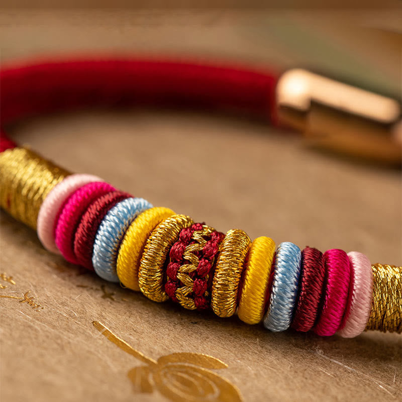 Fortune Jewel Tibetan Handmade King Kong Knot Protection Magnetic Buckle Braided Bracelet