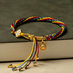 Fortune Jewel Gold Swallowing Beast Family Luck Reincarnation Knot Colorful String Bracelet