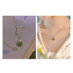 Fortune JewelNatural Hetian Jade Pearl Luck Bead Necklace Pendant