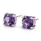 Fortune Jewel Natural Various Gemstone Amethyst Love Earrings