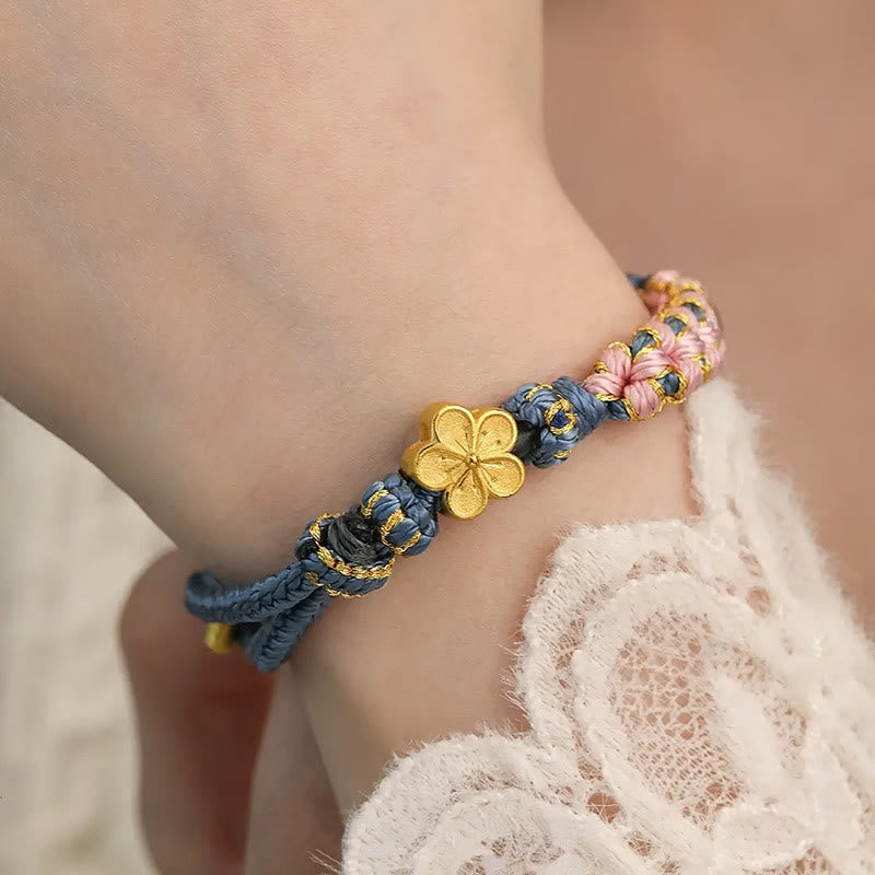 Fortune Jewel Peach Blossom Design Wealth String Bracelet