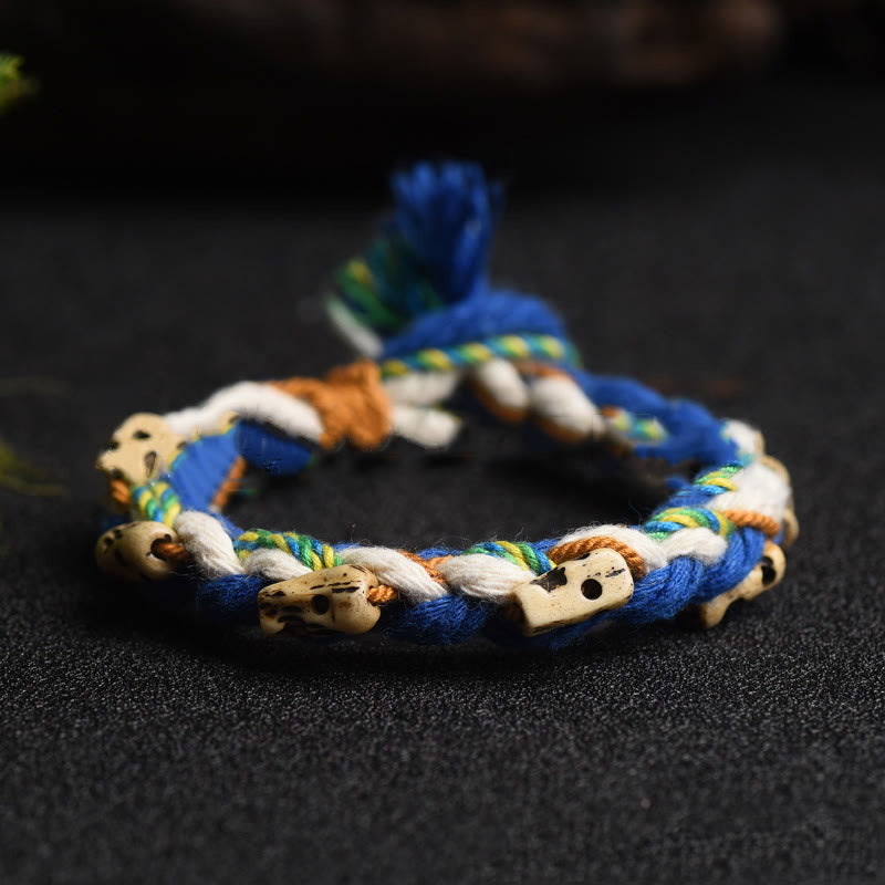 Fortune Jewel Tibetan Zakiram Goddess of Wealth Bead Engraved Handmade Luck Bracelet