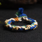 Fortune Jewel Tibetan Zakiram Goddess of Wealth Bead Engraved Handmade Luck Bracelet