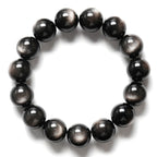 Fortune Jewel Natural Silver Sheen Obsidian Soothing Protection Bracelet