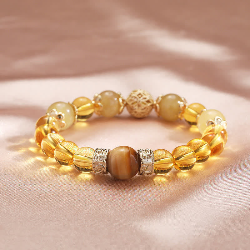 Fortune Jewel Citrine Generosity Prosperity Beaded Bracelet