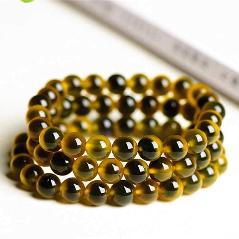 Fortune Jewel Natural Colorful Candy Agate Harmony Strength Bead Bracelet