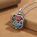 Fortune Jewel Koi Fish Lotus Copper Coins Luck Ghau Prayer Box Necklace Pendant Fortune Jewel