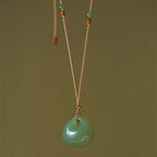 Fortune Jewel Natural Jade Luck Prosperity Necklace Pendant (Random Color)