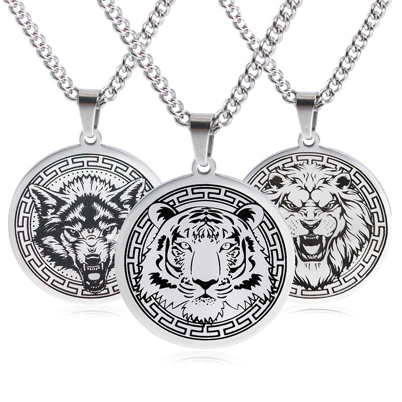 Fortune Jewel Animal Titanium Steel Chain Necklace Protection Pendant