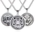 Fortune Jewel Animal Titanium Steel Chain Necklace Protection Pendant