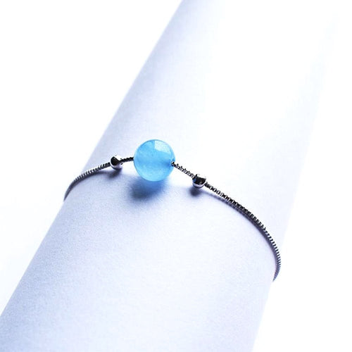Blue Chalcedony Sterling Silver Bracelet