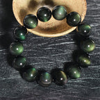 Fortune Jewel Natural Green Eye Obsidian Wealth Bracelet