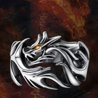 Fortune Jewel Dragon Pattern Protection Strength Adjustable Ring Fortune Jewel