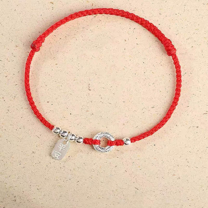 Fortune Jewel 925 Sterling Silver Auspicious Clouds Peace Buckle Safe And Sound Bracelet Anklet