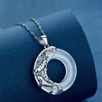 Buddha Stones "Wishing Luck and Prosperity" White Jade Koi Fish Necklace Includes Gift Message Card Fortune Jewel