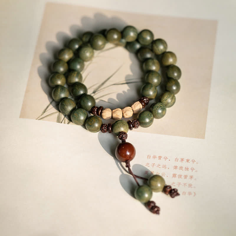 Fortune Jewel Green Sandalwood Positive Peace Bracelet