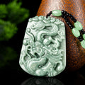 Fortune Jewel Year Of The Dragon Chinese Zodiac Dragon Soaring Jade Protection Bead Chain Necklace Pendant