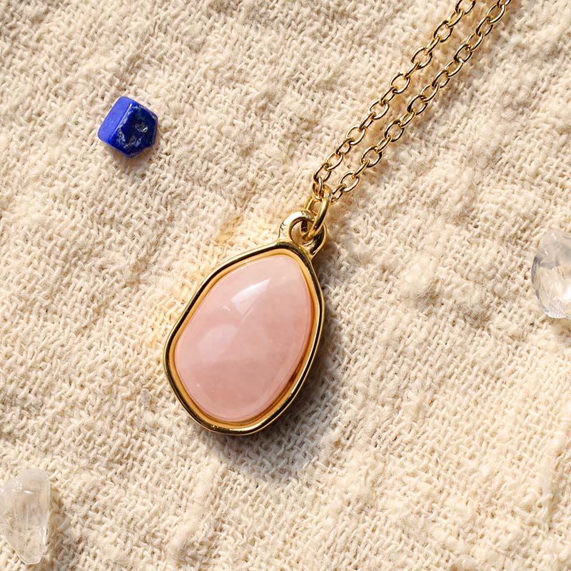 Fortune Jewel Natural Green Aventurine Amethyst Rose Quartz Blessing Necklace Pendant