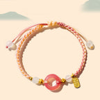 Fortune Jewel Peace And Joy Agate Peace Buckle Auspicious Handmade Braided Bracelet