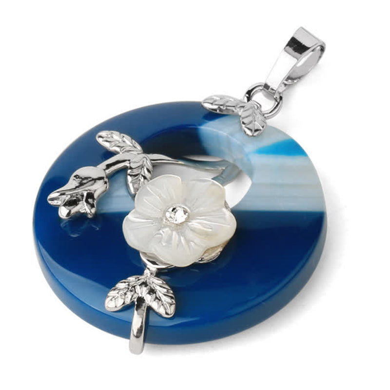 Fortune Jewel Various Crystal Amethyst Green Aventurine Flower Healing Necklace Pendant