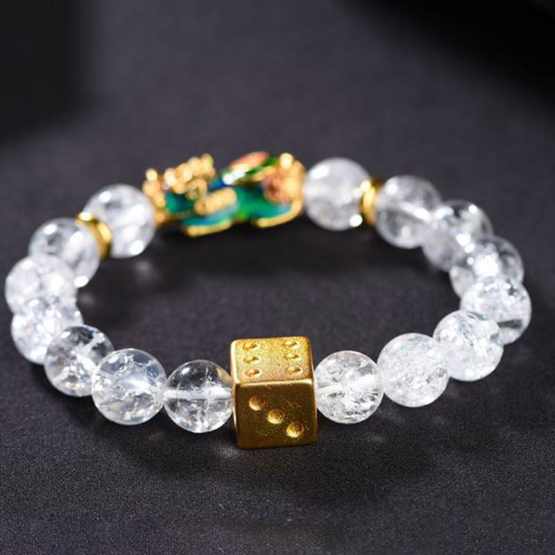 Buddha3bodhi Color-Changing Pixiu White Crystal Dice Wealth Bracelet