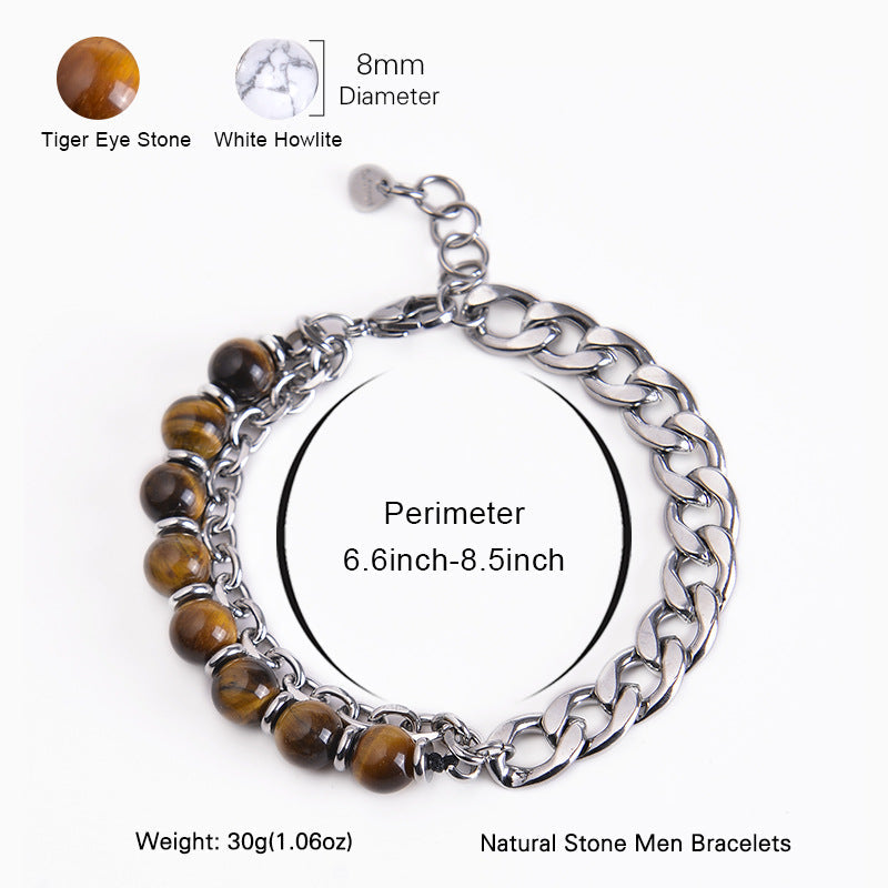 Fortune Jewel Tiger Eye Picasso Jasper Frosted Stone Strength Bracelet