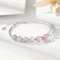 Fortune Jewel Strawberry Quartz Moonstone Luck Moon Charm Bracelet