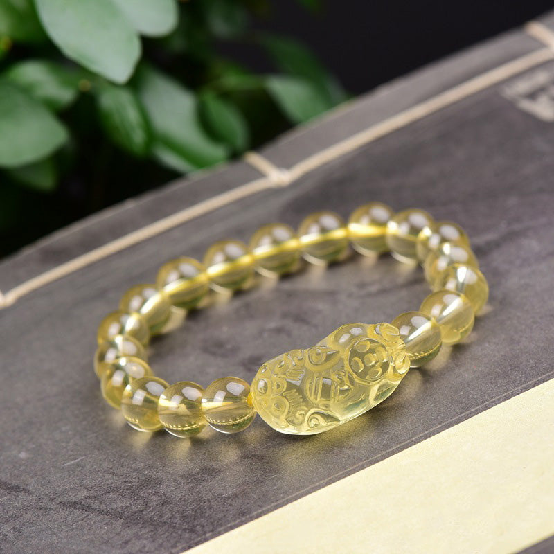 Fortune Jewel FengShui Citrine PiXiu Wealth Bracelet