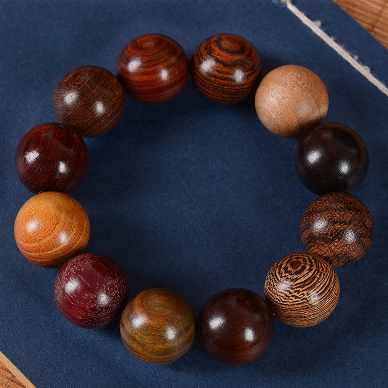 Fortune Jewel Multicolored Sandalwood Protection Healing Bracelet