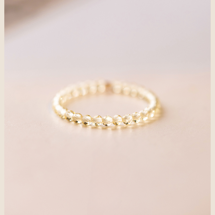 Buddha3bodhi Ultra-fine 2mm Yellow Crystal Ring