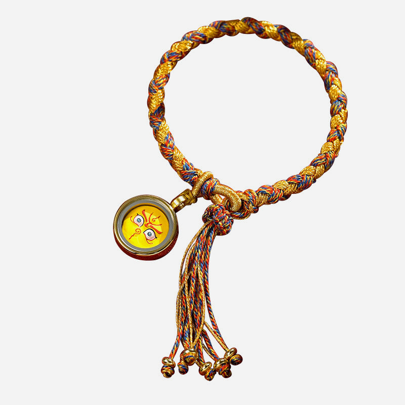 Fortune Jewel Handmade Tibetan Five God Of Wealth Dragon Scale Rope Luck Braid Bracelet