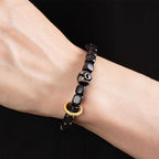 Fortune Jewel Tibetan Ebony Wood Dzi Bead Balance Calm Bracelet