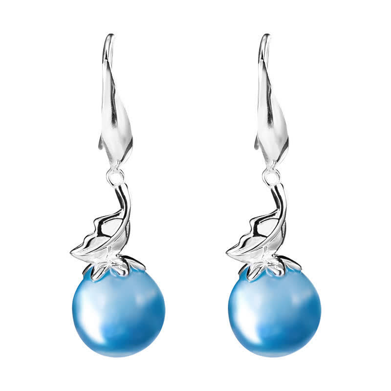 Fortune Jewel 925 Sterling Silver Natural Aquamarine Leaf Flower Peace Earrings Necklace