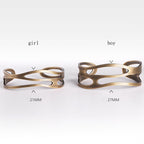 Fortune Jewel Vintage Curved Copper Brass Wealth Adjustable Cuff Bracelet Bangle