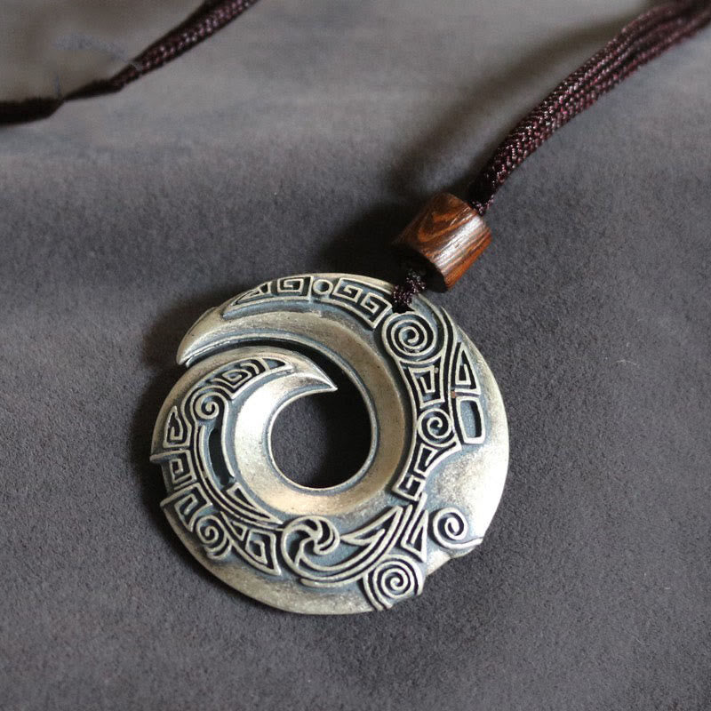 Fortune Jewel One's Luck Improves Design Pattern Copper Luck Necklace Pendant