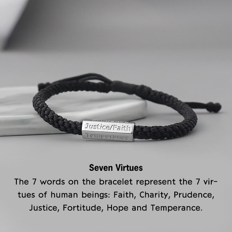 Fortune Jewel Seven Deadly Sins Seven Virtues Braided String Bracelet