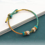 Fortune Jewel Handmade Eight Thread Peace Knot Peach Blossom Knot Luck Rope Braided Bracelet