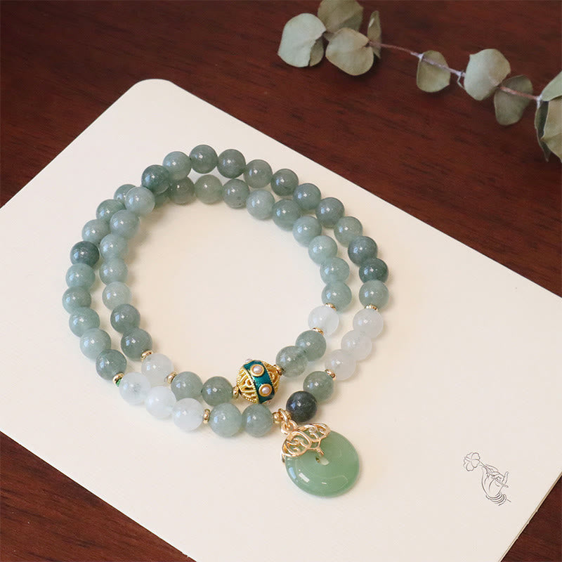 Fortune Jewel Single Double Layer Jade Peace Buckle Luck Bracelet