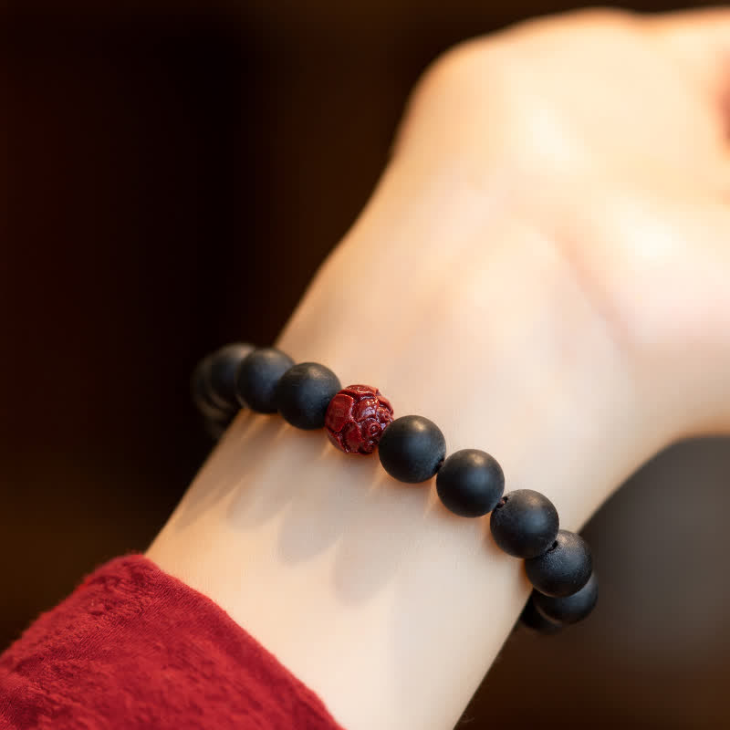 Fortune Jewel Tibetan Cypress Cinnabar Lotus Healing Bracelet
