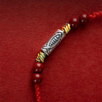 Fortune Jewel 925 Sterling Silver Koi Fish Cinnabar Bead Wealth Handcrafted Braided Bracelet Anklet