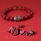 Fortune Jewel 925 Sterling Silver Chinese Zodiac Natal Buddha Cinnabar Om Mani Padme Hum Calm Bracelet
