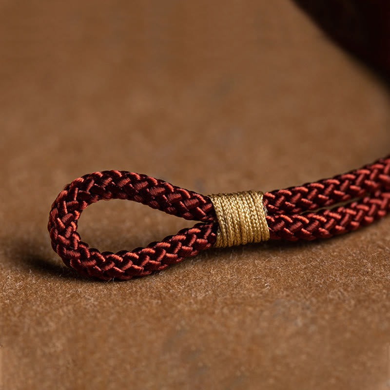 Fortune Jewel 925 Sterling Silver Handmade Chinese Zodiac Natal Buddha Cyan Bodhi Seed Protection Braided Red String Bracelet