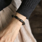 Fortune Jewel Tibetan Ebony Wood Copper Calm Peace Bracelet