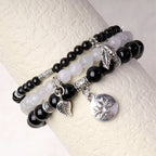 Fortune Jewel 3PCS Natural Quartz Crystal Beaded Healing Energy Lotus Bracelet