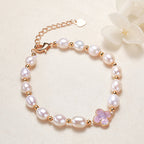 Fortune Jewel Pearl Four Leaf Clover Wealth Chain Bracelet